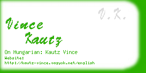 vince kautz business card